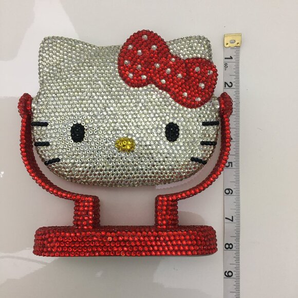 Hello Kitty Sparkling Flat Beaded Mirror Stand Up Adjustable Direction - Picture 13 of 13